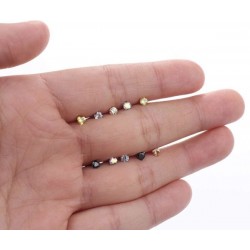 10 Pairs Stainless CZ Stud Earrings For Women Men Tragus Helix Round Heart Cubic Zirconia Flat Back Screw Back 20G Ear Piercing Set 2MM-5MM